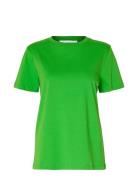 Slfmyessential Ss O-Neck Tee Tops T-shirts & Tops Short-sleeved Green ...