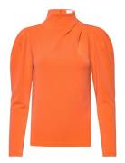 Slffenja Ls T-Neck Top B Tops Blouses Long-sleeved Orange Selected Fem...