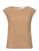 Blouse Tops Blouses Short-sleeved Brown Rosemunde