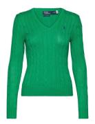 Cable-Knit Cotton V-Neck Sweater Tops Knitwear Jumpers Green Polo Ralp...