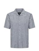 Onscaiden Ss Solid Resort Linen Noos Tops Shirts Short-sleeved Blue ON...