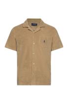 Terry Camp Shirt Tops Shirts Short-sleeved Beige Polo Ralph Lauren