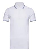 Polo Shirt With Contrast Piping Tops Polos Short-sleeved White Lindber...