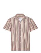 Les Deux Lawson Stripe Ss Shirt Röd