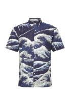Vintage Hawaiian S/S Shirt Tops Shirts Short-sleeved Navy Superdry