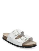 Biaolivia Sandal Suede Platta Sandaler White Bianco