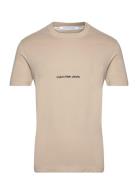 Institutional Tee Tops T-shirts Short-sleeved Beige Calvin Klein Jeans