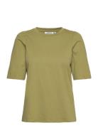 Mschtiffa Organic 2/4 Puff Tee Tops T-shirts & Tops Short-sleeved Khak...