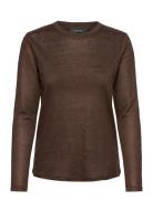 Mmcasa O-Ls Foil Tee Tops T-shirts & Tops Long-sleeved Brown MOS MOSH