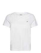 Reg Shield Ss T-Shirt Tops T-shirts & Tops Short-sleeved White GANT