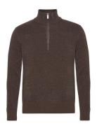 Selected Homme Slhrodney Ls High Neck Half Zip Brun