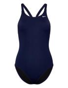 NIKE SWIM Nike W Fast Back Piece Solid Marinblå