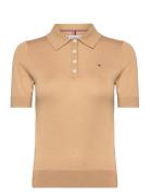 Tommy Hilfiger Co Lyocell Button Polo Ss Swt Beige