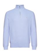 32/2 Cotton-Lsl-Plo Tops Knitwear Half Zip Jumpers Blue Polo Ralph Lau...