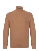 Mesh-Knit Cotton Quarter-Zip Sweater Tops Knitwear Half Zip Jumpers Br...
