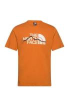 M S/S Mountain Line Tee Sport T-shirts Short-sleeved Orange The North ...