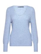 ONLY Onlatia L/S V-Neck Cuff Knt Noos Blå