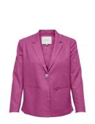 Carola-Caro L/S Linen Blazer Tlr Blazers Single Breasted Blazers Pink ...