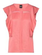 Bileina Tops Blouses Short-sleeved Pink BOSS