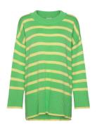 Carhella Ls Loose Striped O-Neck Knt Tops Knitwear Jumpers Green ONLY ...
