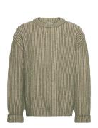 Heavy Rib-Knit Sweater Designers Knitwear Round Necks Khaki Green Hope