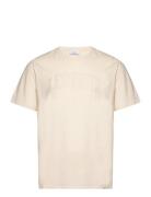 Script T-Shirt Tops T-shirts Short-sleeved Cream Les Deux