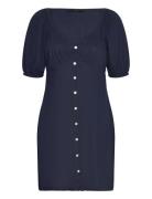 Vmmymilo 2/4 Short Button Dress Wvn Ga Kort Klänning Navy Vero Moda