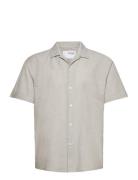 Slhrelaxnew-Linen Shirt Ss Resort Tops Shirts Short-sleeved Grey Selec...