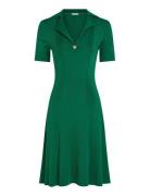 Rib Button F&F Polo Swt Dress Knälång Klänning Green Tommy Hilfiger