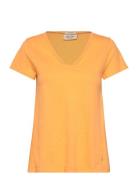 Mmtulli V-Ss Basic Tee Tops T-shirts & Tops Short-sleeved Orange MOS M...