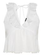 Frill Top Tops T-shirts & Tops Sleeveless White Gina Tricot