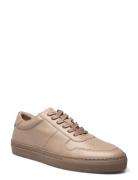 Wesley Leather Sneaker Låga Sneakers Beige Les Deux