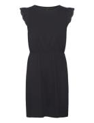 Vmemily Sl Gathering Dress Jrs Noos Kort Klänning Black Vero Moda