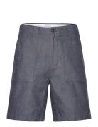 Flint Wide Slub Yarn Shorts - Gots/ Bottoms Shorts Casual Blue Knowled...