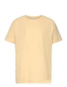 Top Ss Over D Solid Tops T-shirts Short-sleeved Yellow Lindex