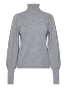 Pd-Marion Puffy Rollneck Tops Knitwear Turtleneck Grey Pieszak