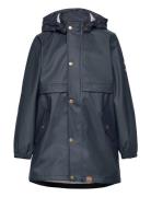Pu Girls Rain Coat Outerwear Rainwear Jackets Blue Mikk-line