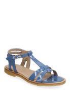Sandals - Flat Platta Sandaler Blue ANGULUS