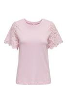 ONLY Onlebba Life S/S Lace Top Jrs Rosa