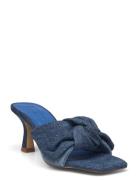 Asha Sandal Med Klack Blue Fabienne Chapot