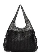 Mesh Pattern Shopper Bag Shopper Väska Black Mango