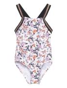 Swimsuit W Elastic Straps, Aop Baddräkt Badkläder Multi/patterned Colo...