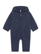 Pram Suit Ears Cot. Fleece Outerwear Fleece Outerwear Fleece Suits Blu...