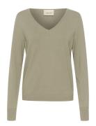 Crdela Knit Pullover Tops Knitwear Jumpers Green Cream