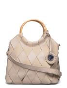 Ulrika Bag, Wooden Handle Beige