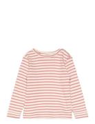 T-Shirt L/S Modal Striped Tops T-shirts Long-sleeved T-shirts Pink Pet...