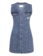 Sleeveless Denim Dress Kort Klänning Blue Calvin Klein Jeans