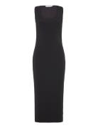 Midi-Dress With Straps Knälång Klänning Black Mango