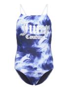 Marble Print Swimsuit Baddräkt Badkläder Navy Juicy Couture