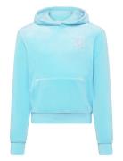 Diamante Velour Oth Hoodie Tops Sweat-shirts & Hoodies Hoodies Blue Ju...